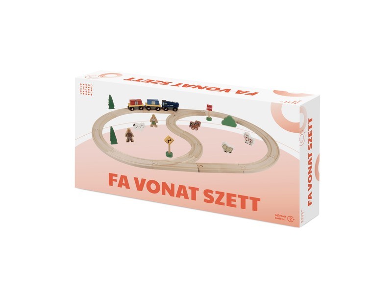 Fa vonat szett – kézzel készített fa játék