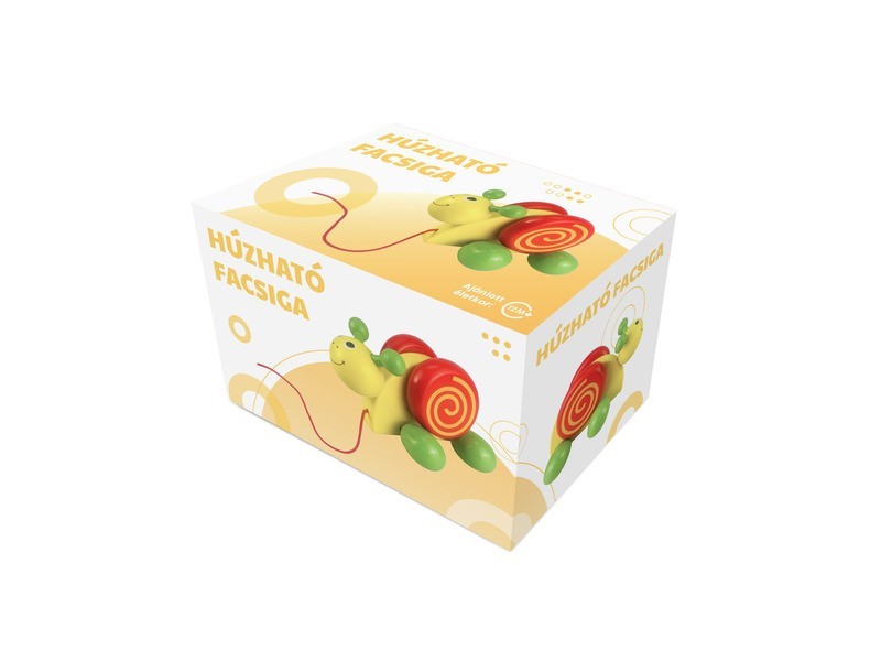 Húzható fa csiga – színes fa játék