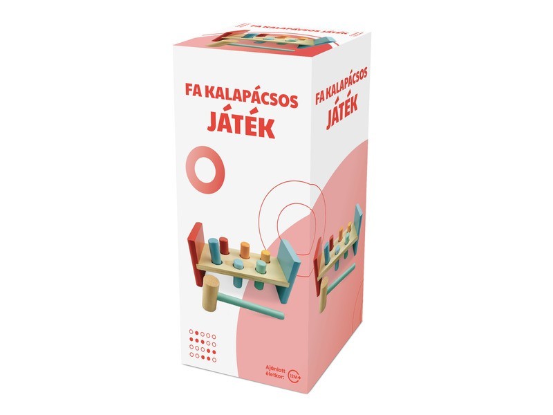 Fa kalapácsos játék – színes természetes fa