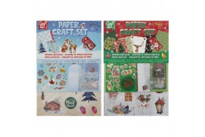 Karácsonyi papírhajtógató szett A4 — mintás lapok