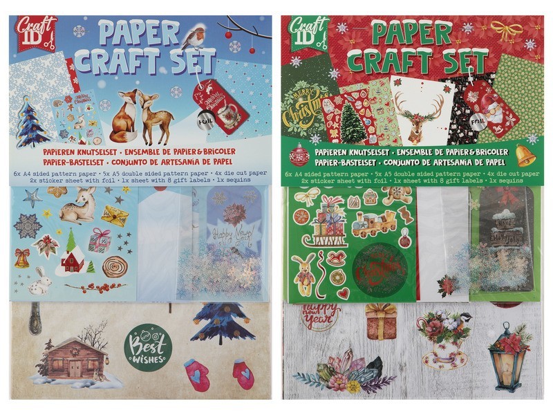 Karácsonyi papírhajtógató szett A4 — mintás lapok