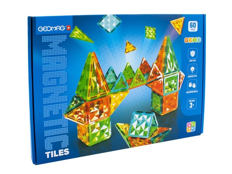 Geomag Magnetic Tiles Gems 60 - 60 db mágneses építőelemek