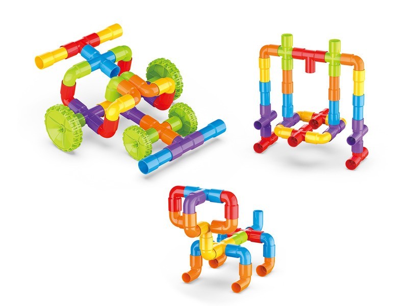 Cső építőjáték 50 db - kreatív készlet