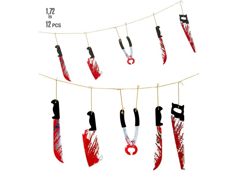 Halloween girland - véres eszközök (1,7 m)