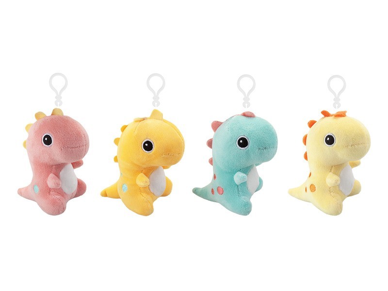Plüss dínó kulcstartó, 12 cm – 4 féle