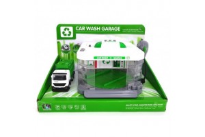 Kukás garázs és autómosó fém autóval