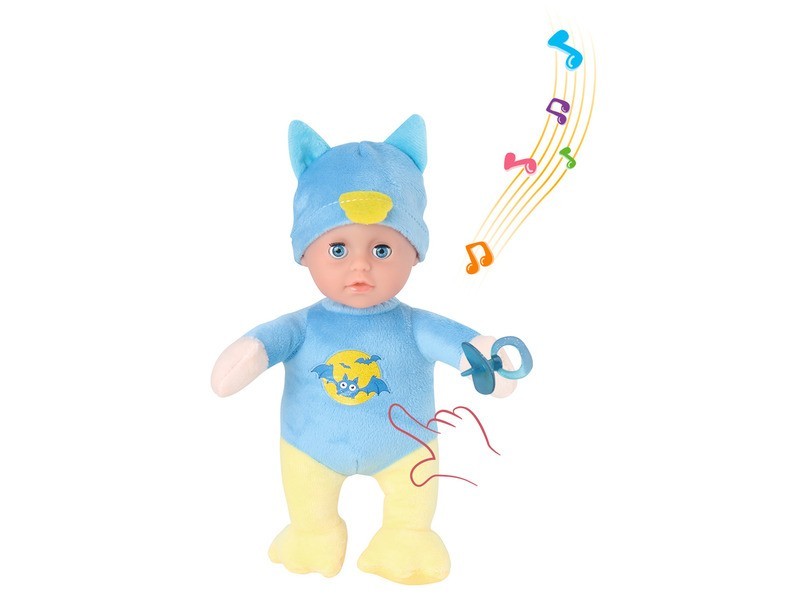 Zenélő altató baba cumival, 25 cm - plüss játék