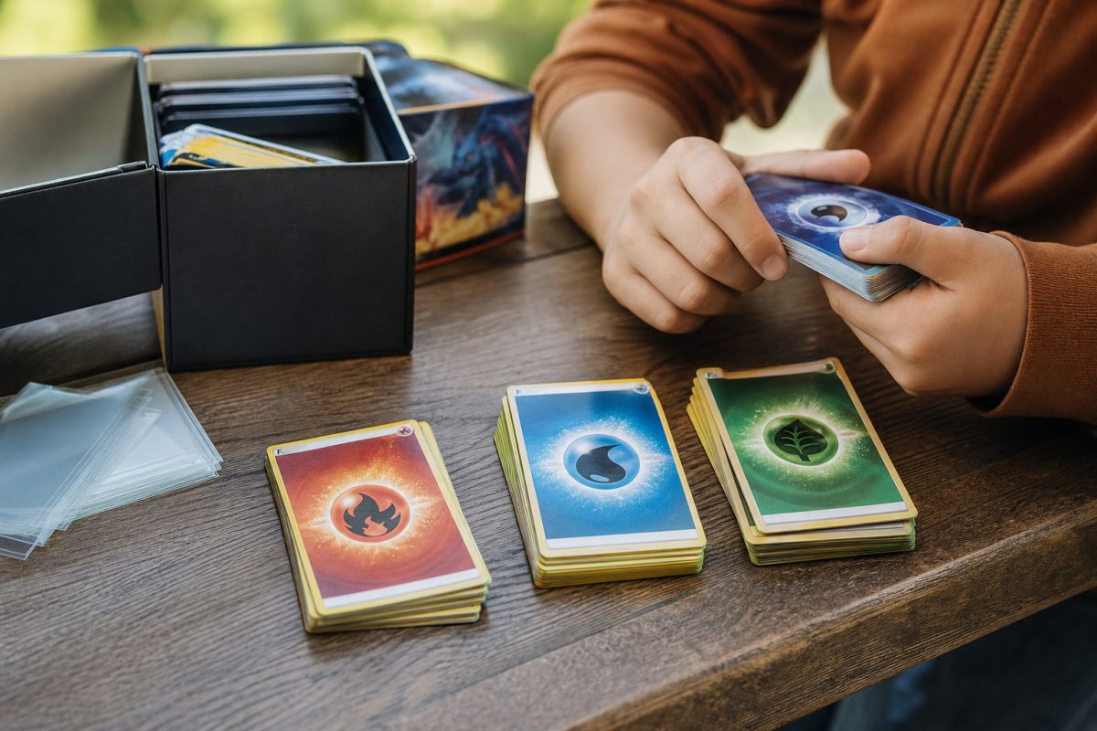 Pokémon kártya kezdőknek jellegű paklirendezés három kupacba