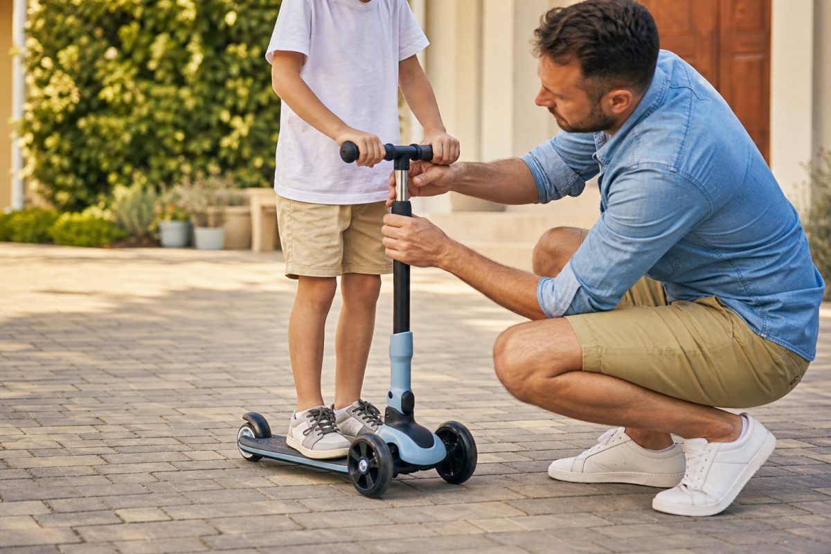 Roller gyerekeknek megfelelő kormánymagasság beállításával